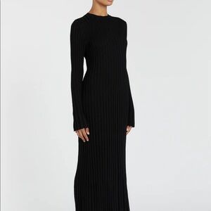 DISSH ADA black  LONG SLEEVE MIDI DRESS